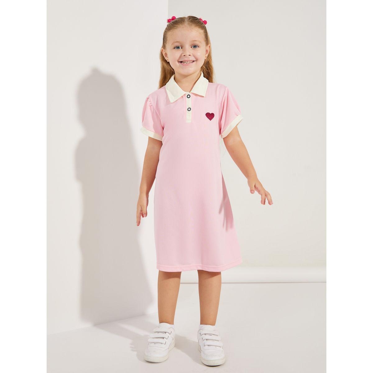 Styli Preppy Heart Embroidery Cotton Polo Dress-girls-clothing-dressesandjumpsuits-image-1