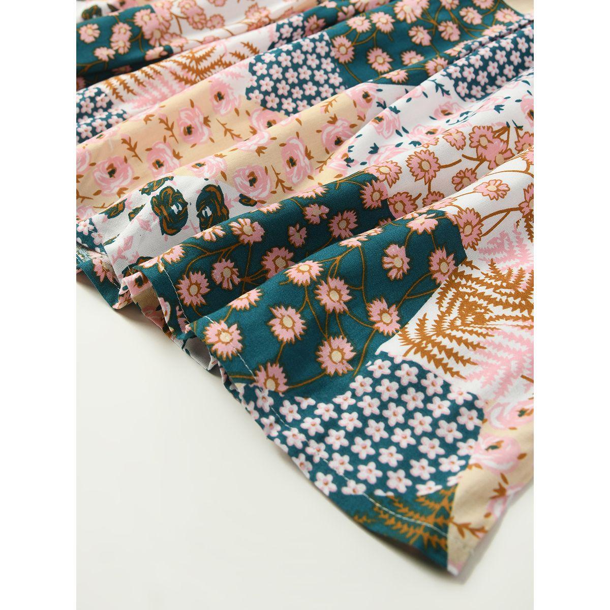 Bella Moda X Styli  Patchwork Print Casual Dress with Tie Belt-girls-clothing-dressesandjumpsuits-image-4