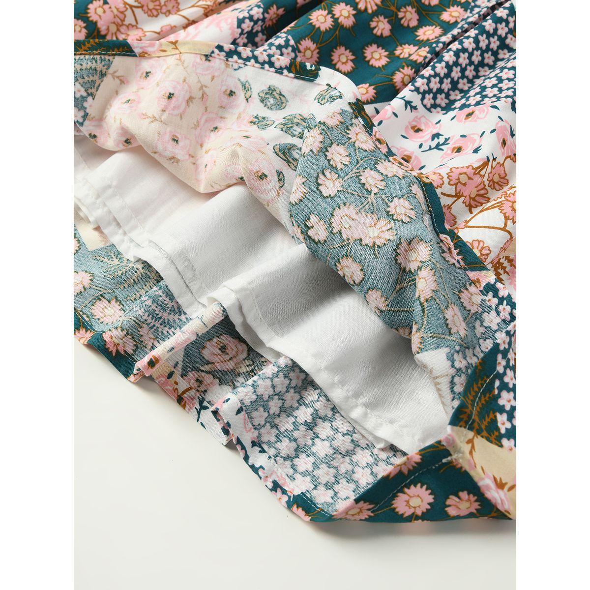 Bella Moda X Styli  Patchwork Print Casual Dress with Tie Belt-girls-clothing-dressesandjumpsuits-image-5
