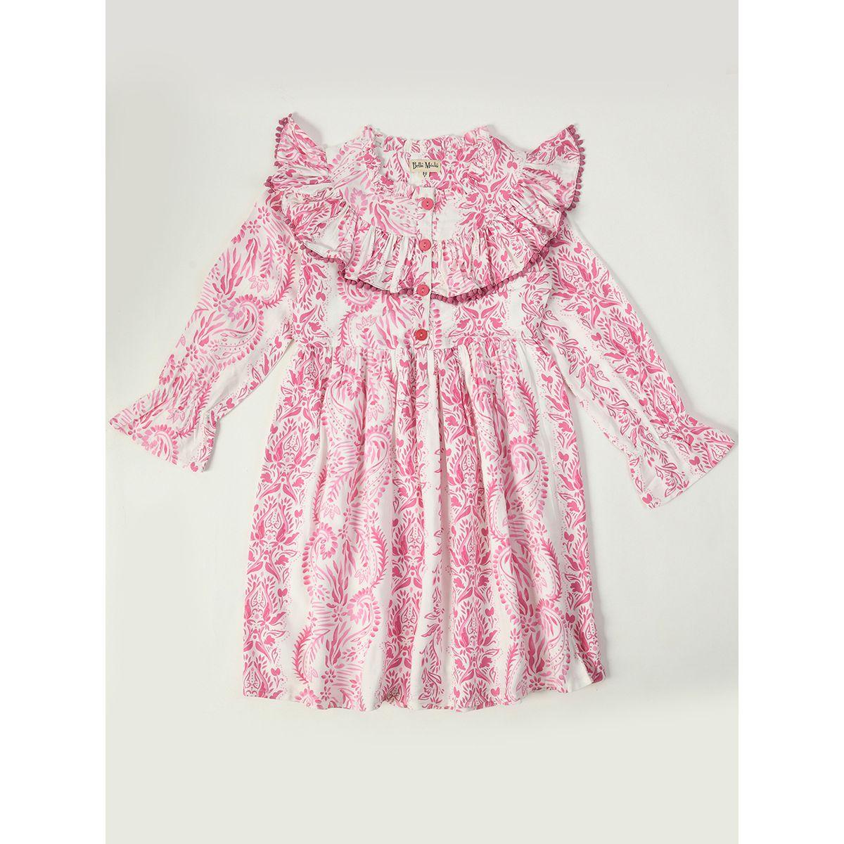 Bella Moda X Styli  AOP Ruffle Detail A-Line Dress-girls-clothing-dressesandjumpsuits-image-1