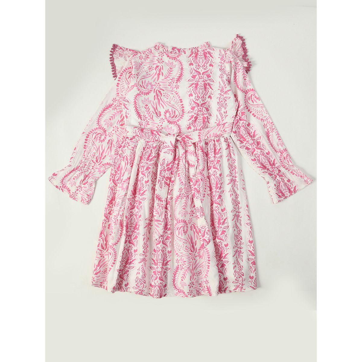 Bella Moda X Styli  AOP Ruffle Detail A-Line Dress-girls-clothing-dressesandjumpsuits-image-2