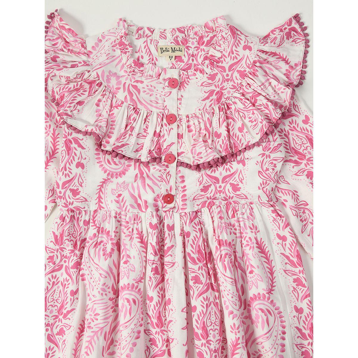 Bella Moda X Styli  AOP Ruffle Detail A-Line Dress-girls-clothing-dressesandjumpsuits-image-3