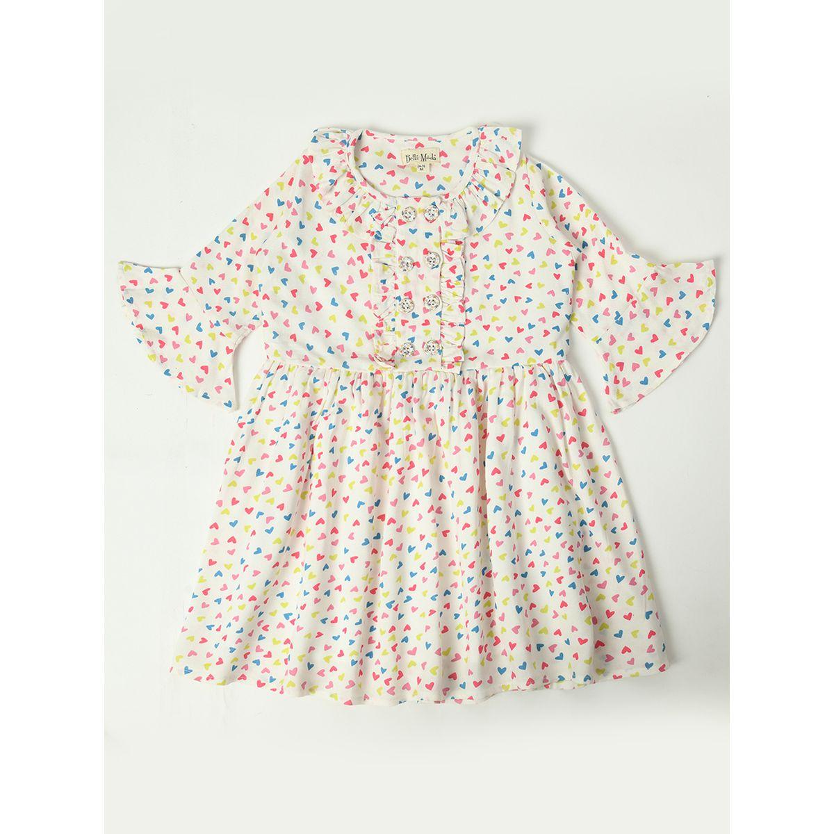 Bella Moda X Styli  Ditsy Heart Print Casual Cotton Dress-girls-clothing-dressesandjumpsuits-image-1