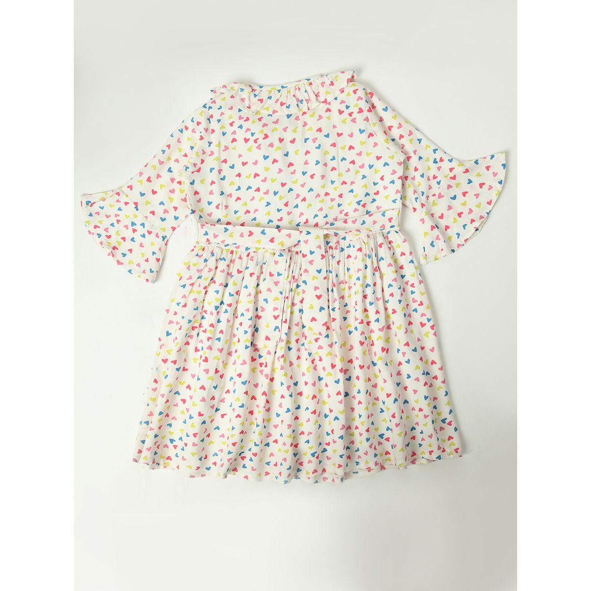 Bella Moda X Styli  Ditsy Heart Print Casual Cotton Dress-girls-clothing-dressesandjumpsuits-image-2