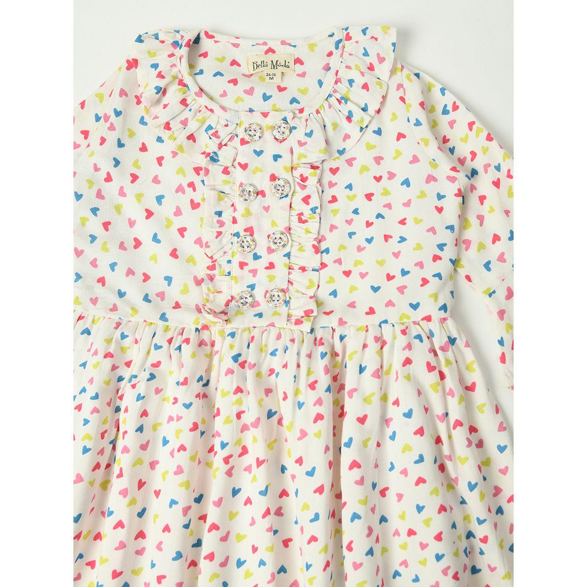 Bella Moda X Styli  Ditsy Heart Print Casual Cotton Dress-girls-clothing-dressesandjumpsuits-image-3