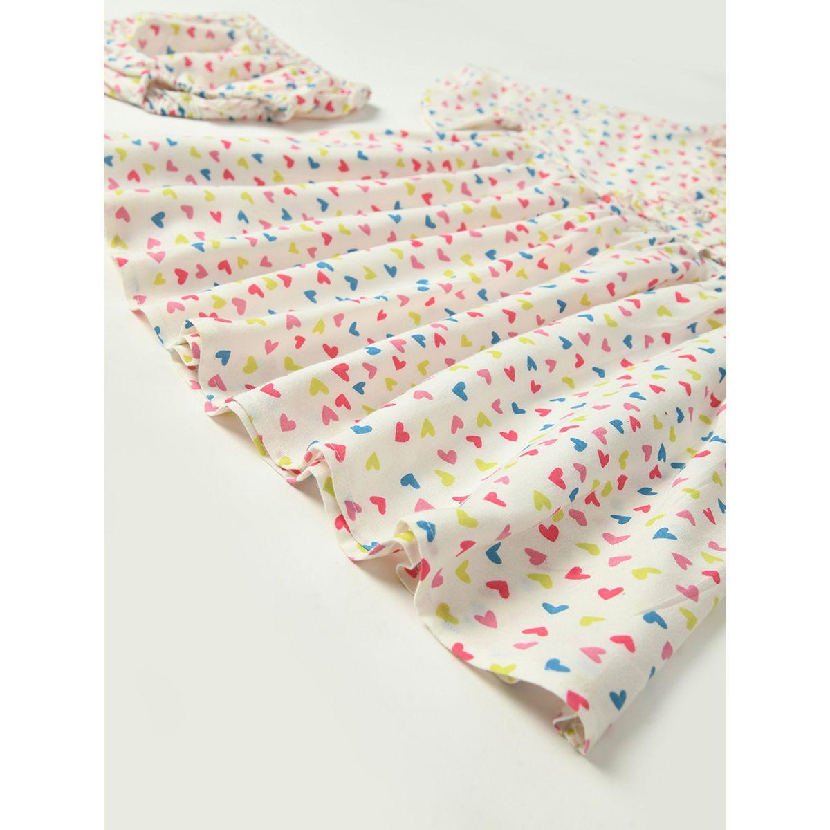 Bella Moda X Styli  Ditsy Heart Print Casual Cotton Dress-girls-clothing-dressesandjumpsuits-image-4