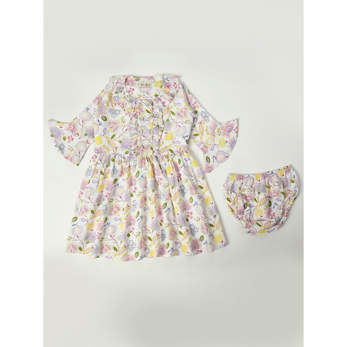 Bella Moda X Styli  Floral Print Ruffled Dress with Briefs-girls-clothing-dressesandjumpsuits-image-1