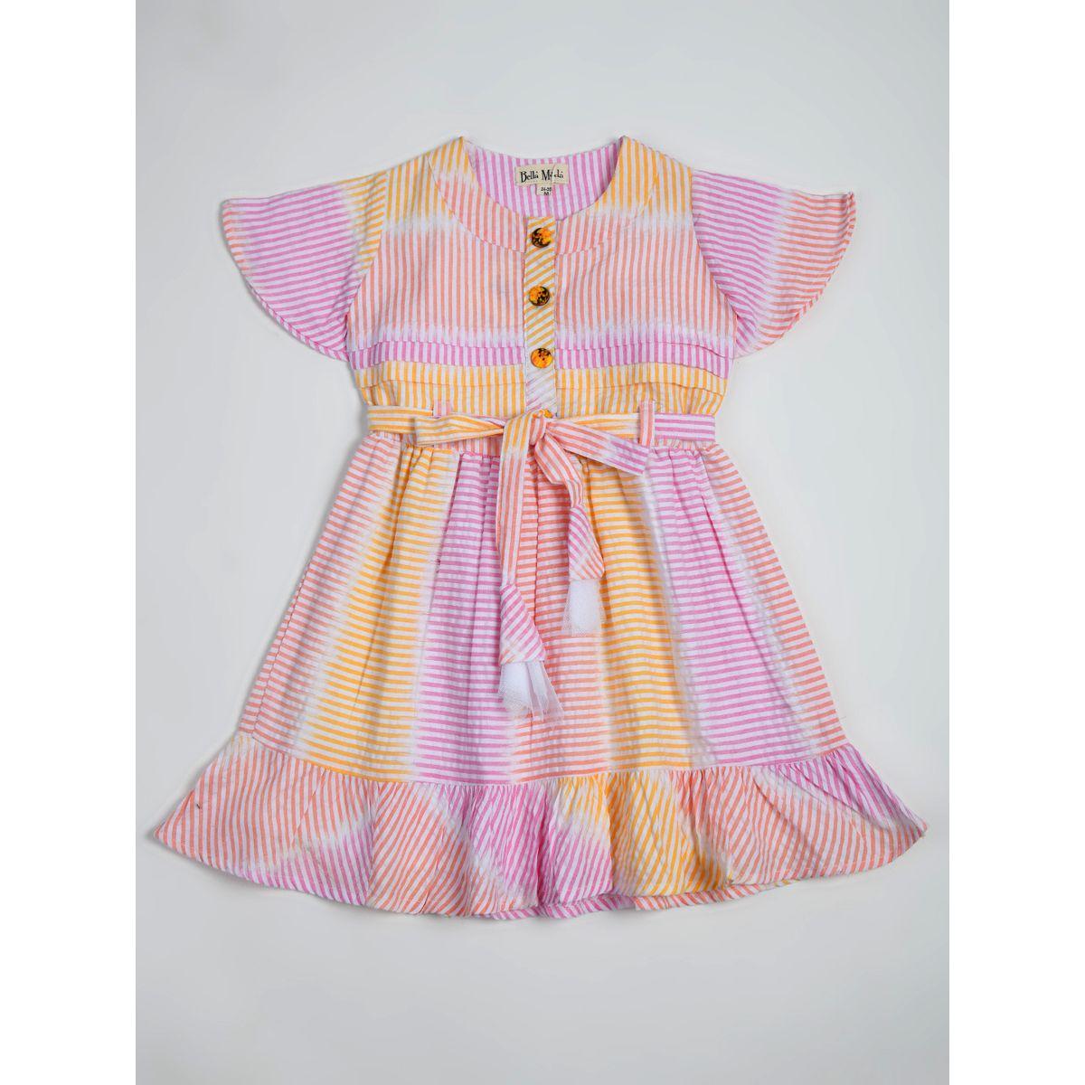 Bella Moda X Styli  Striped Casual Cotton Dress-girls-clothing-dressesandjumpsuits-image-1