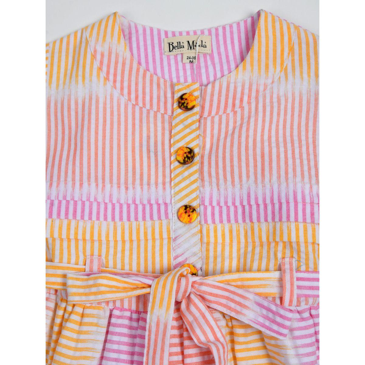 Bella Moda X Styli  Striped Casual Cotton Dress-girls-clothing-dressesandjumpsuits-image-3