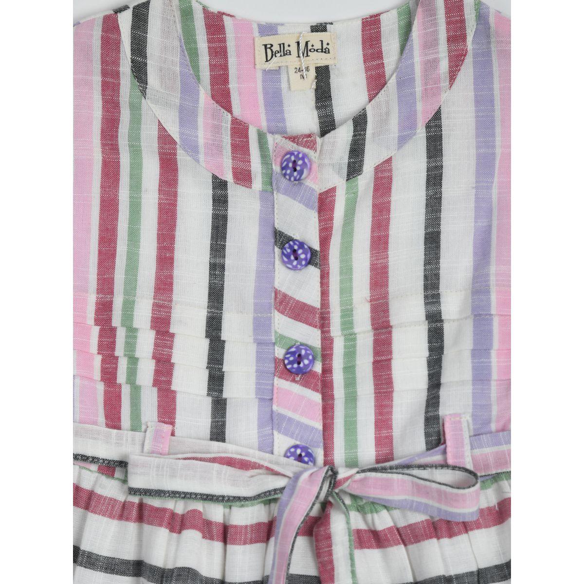 Bella Moda X Styli  Striped Casual Dress with Tie Belt-girls-clothing-dressesandjumpsuits-image-3