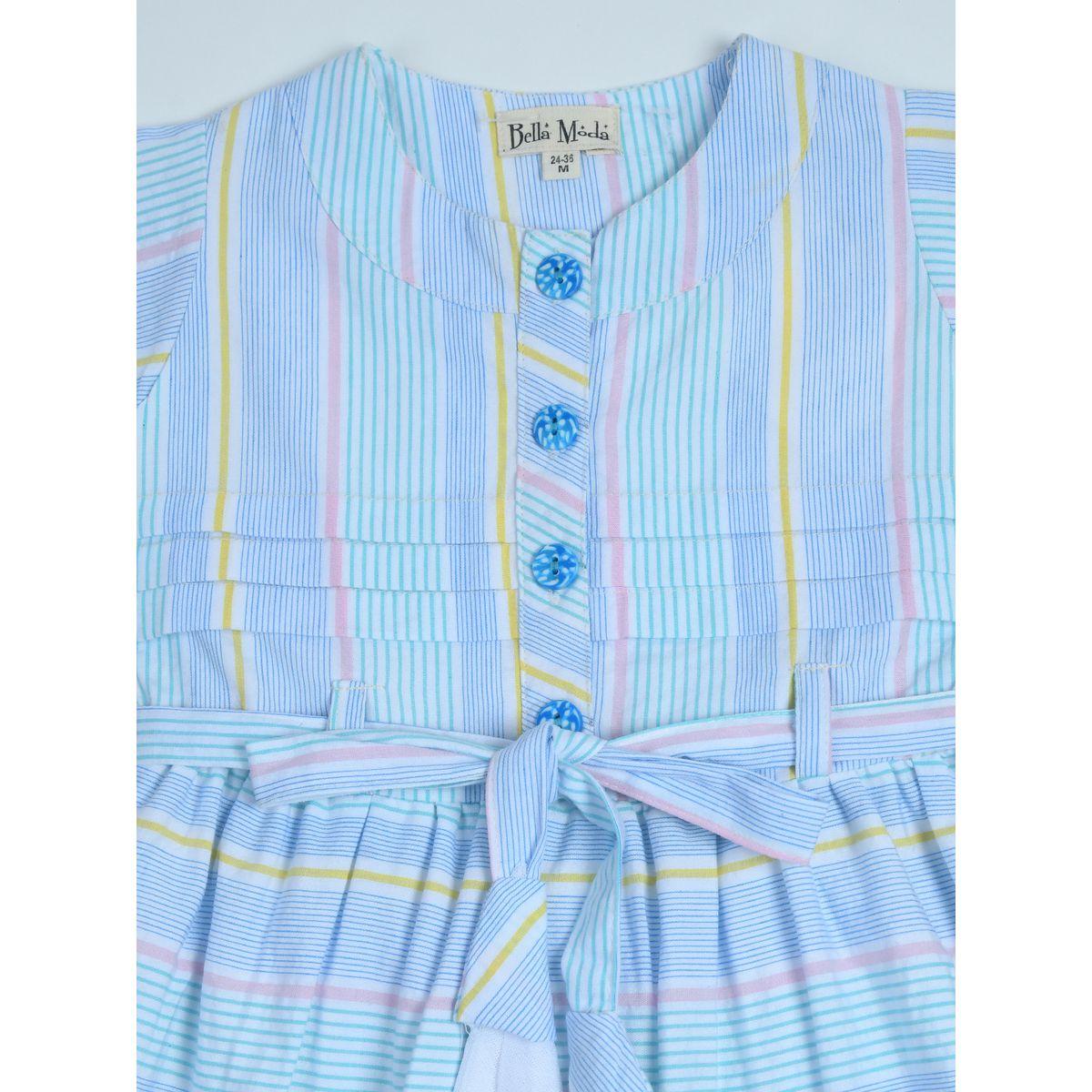 فستان قطن مخطط مع حزام خصر بيلا مودا × ستايلي-girls-clothing-dressesandjumpsuits-image-3
