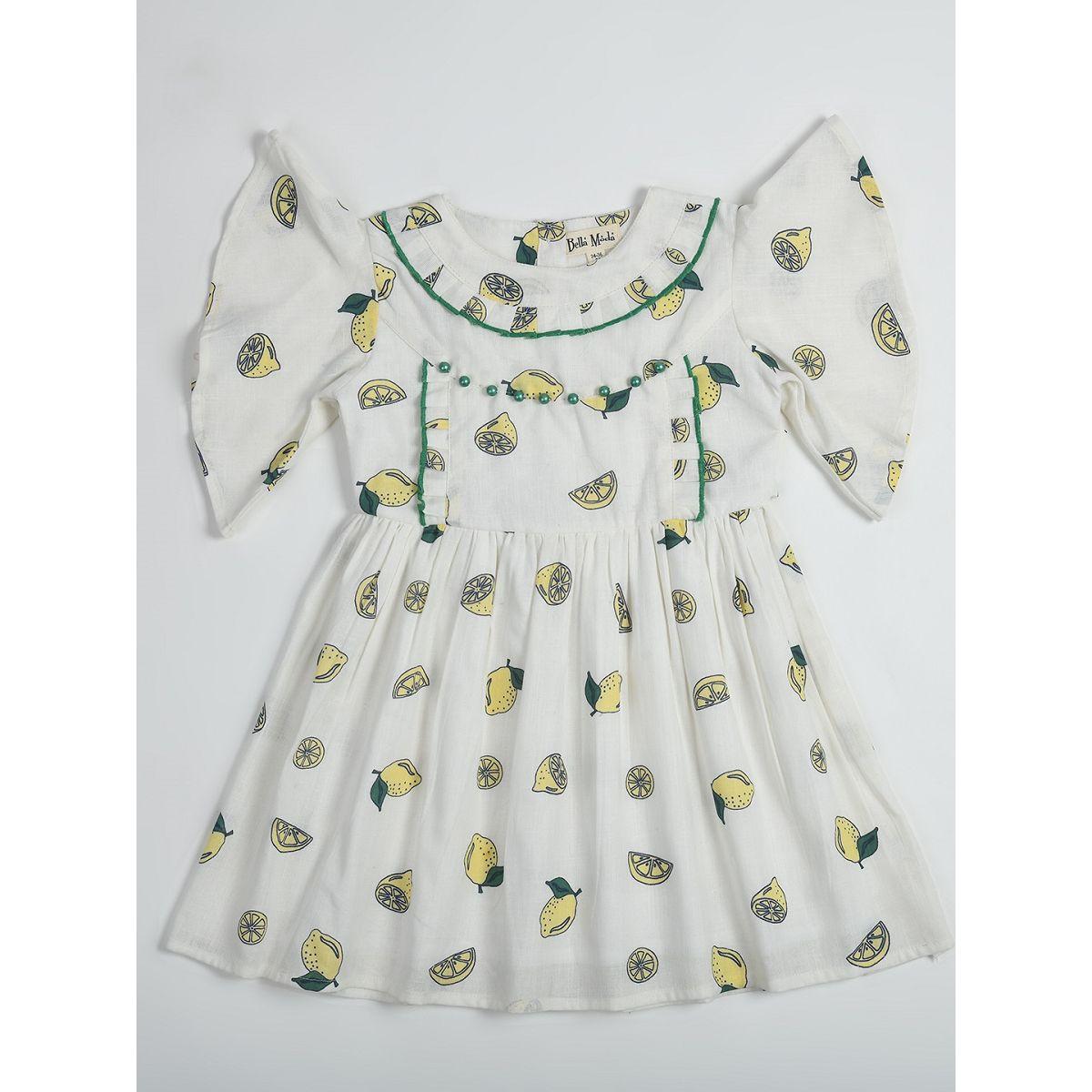 Bella Moda X Styli  Lemon Print Cotton Casual Dress-girls-clothing-dressesandjumpsuits-image-1