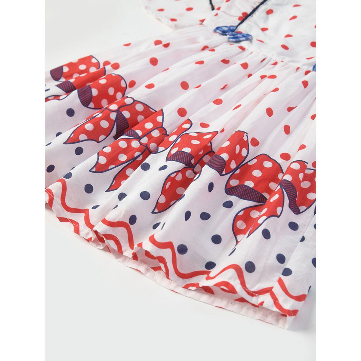 Bella Moda X Styli  Casual Polka Cotton Dress with Bow Detail-girls-clothing-dressesandjumpsuits-image-4
