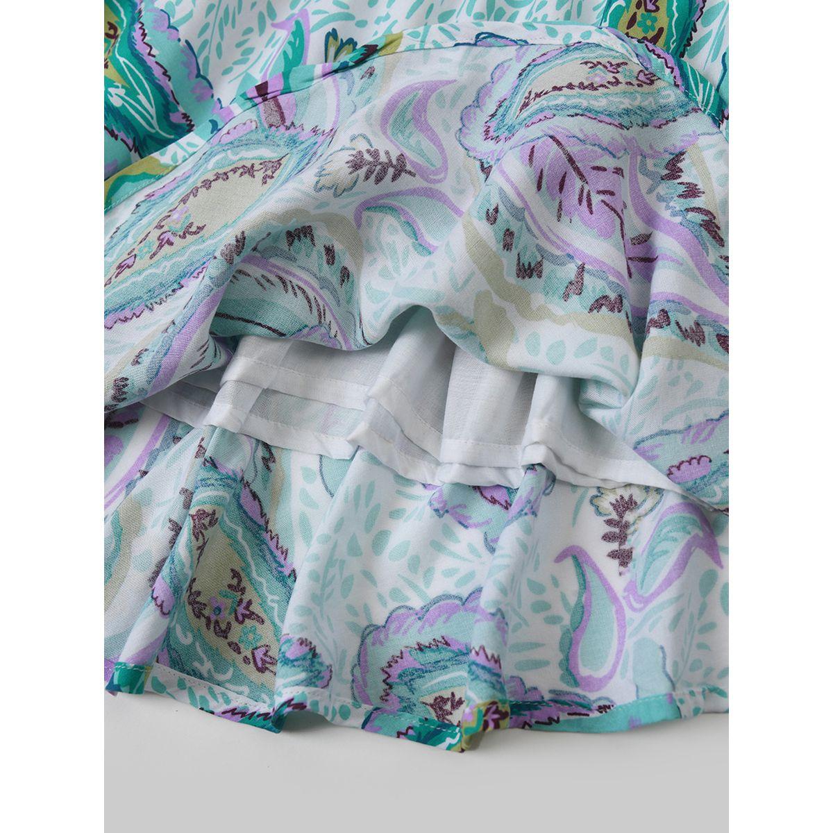Bella Moda X Styli  Paisley Print Casual Dress with Mandarin Neck-girls-clothing-dressesandjumpsuits-image-5