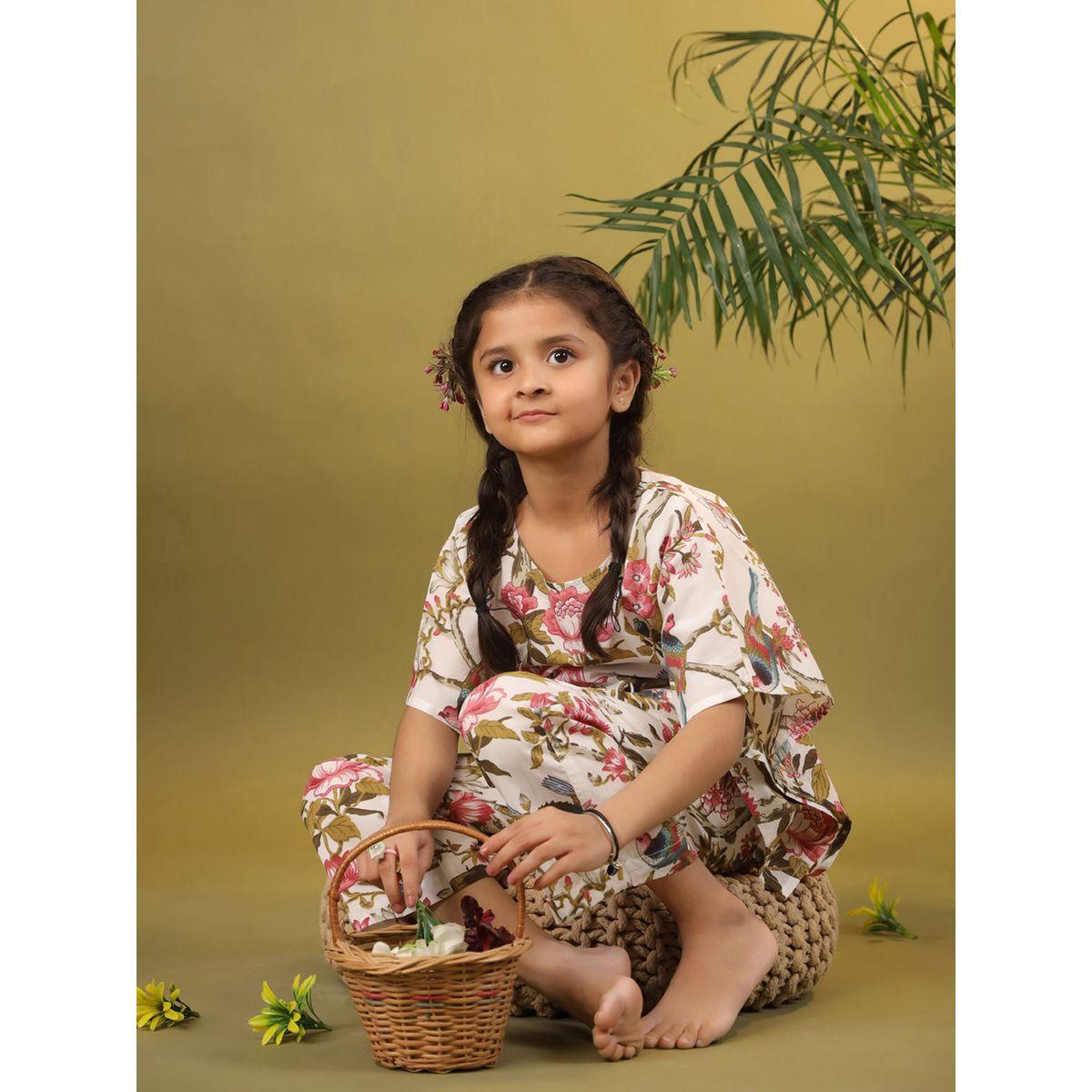 Sanskrutihomes X Styli  Floral Print Drawstring Top & Pyjama Set-girls-clothing-nightwear-image-2