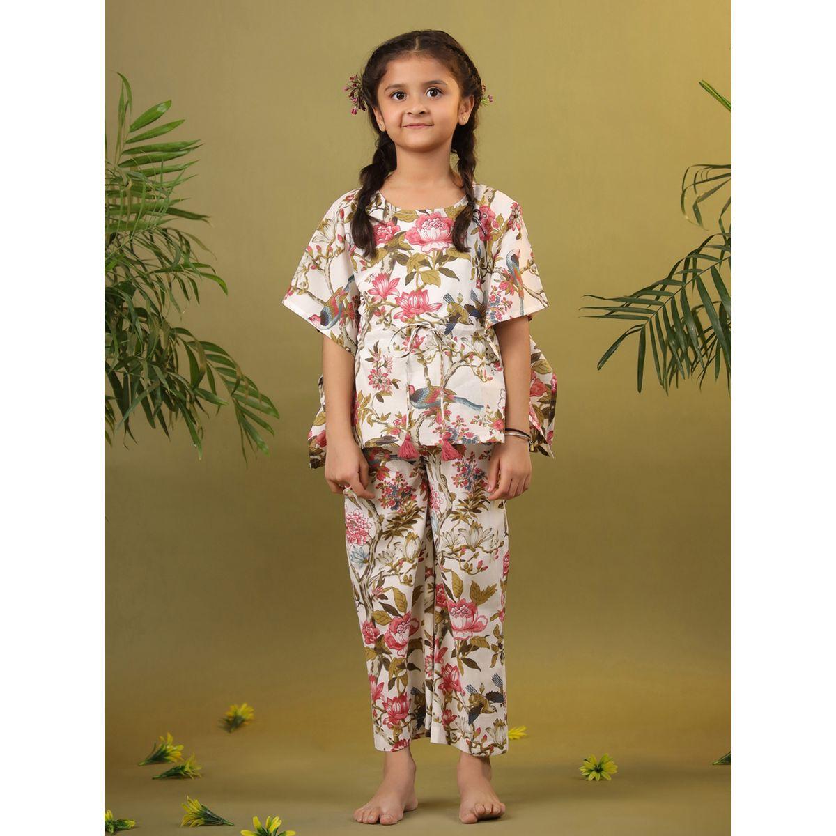 Sanskrutihomes X Styli  Floral Print Drawstring Top & Pyjama Set-girls-clothing-nightwear-image-3