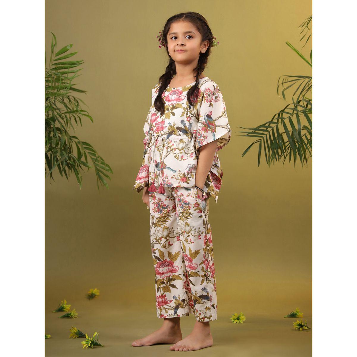 Sanskrutihomes X Styli  Floral Print Drawstring Top & Pyjama Set-girls-clothing-nightwear-image-5