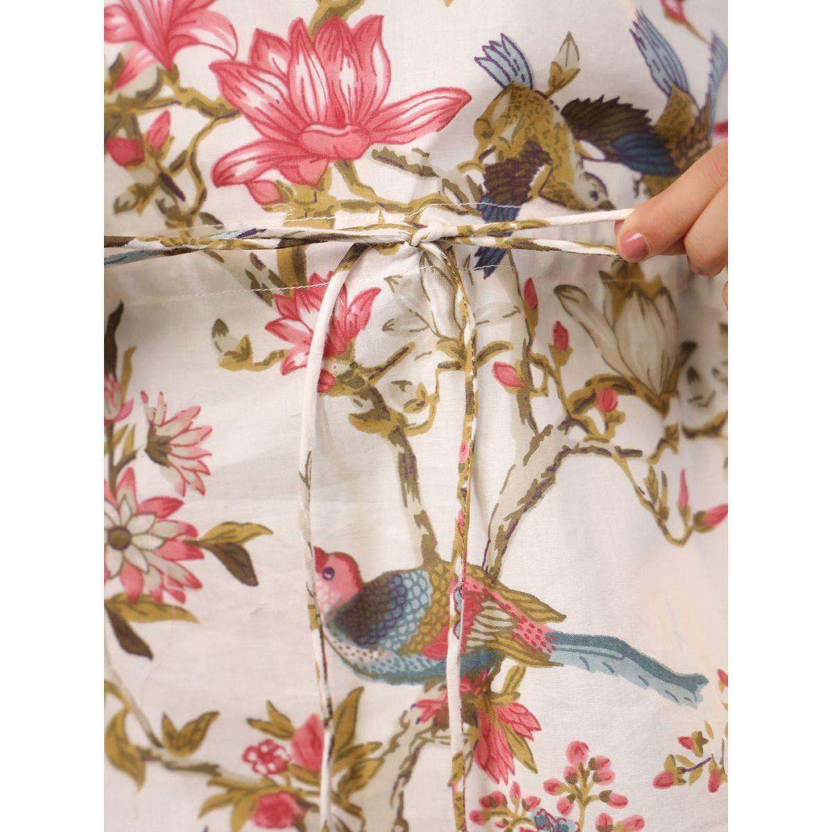 Sanskrutihomes X Styli  Floral Print Drawstring Top & Pyjama Set-girls-clothing-nightwear-image-8