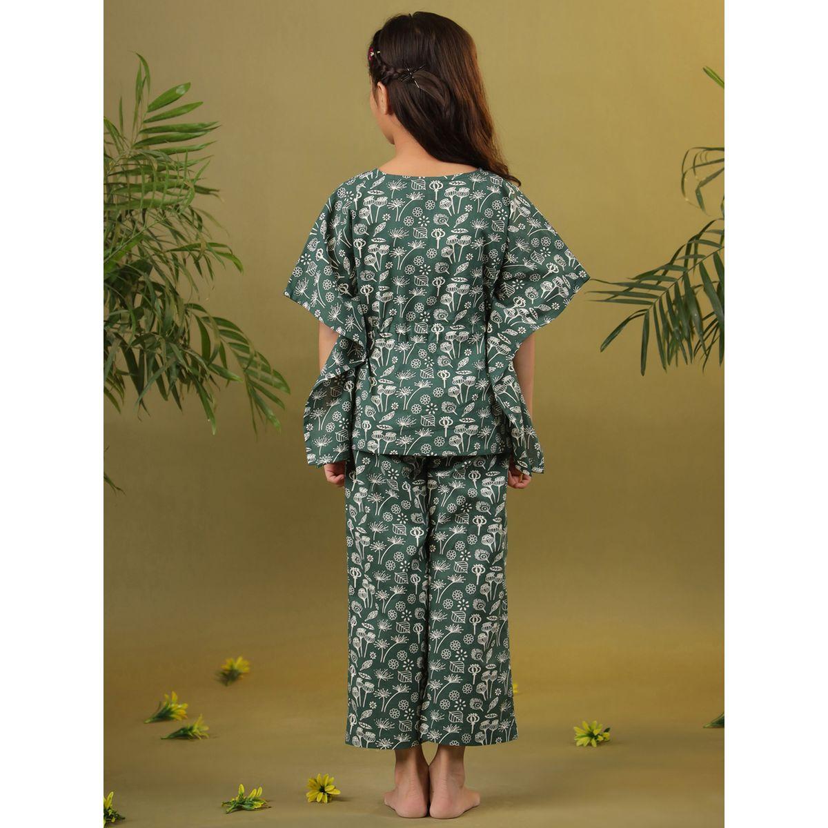 Sanskrutihomes X Styli  All Over Print Drawstring Top & Pyjama Set-girls-clothing-nightwear-image-1