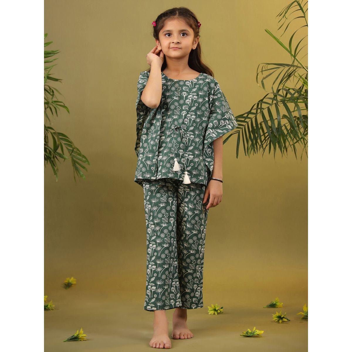 Sanskrutihomes X Styli  All Over Print Drawstring Top & Pyjama Set-girls-clothing-nightwear-image-2