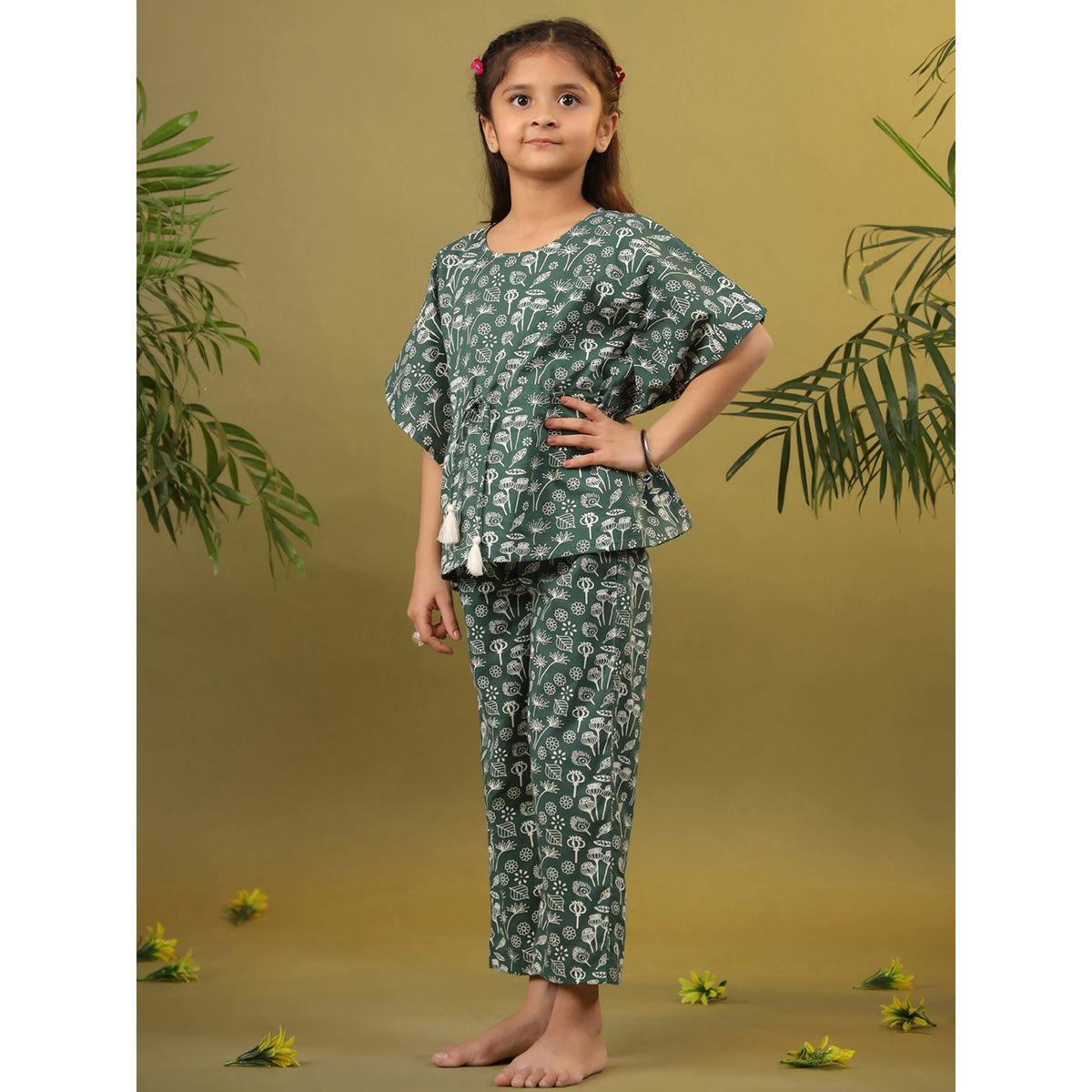 Sanskrutihomes X Styli  All Over Print Drawstring Top & Pyjama Set-girls-clothing-nightwear-image-3