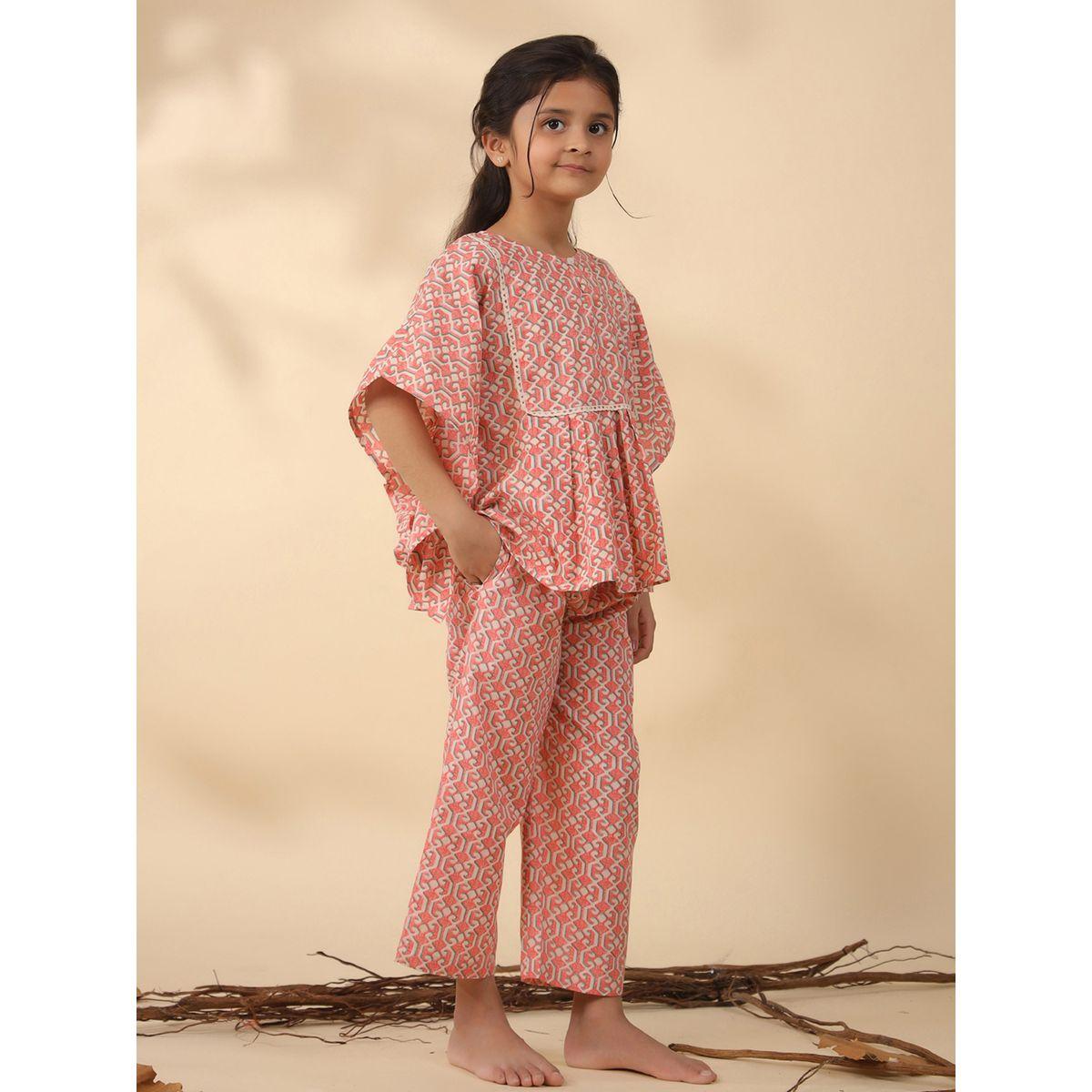 Sanskrutihomes X Styli  All Over Print Peplum Top & Pyjama Set-girls-clothing-nightwear-image-3