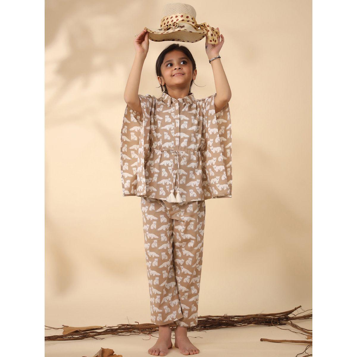 Sanskrutihomes X Styli  Cute Dog Print Drawstring Shirt & Pyjama Set-girls-clothing-nightwear-image-8