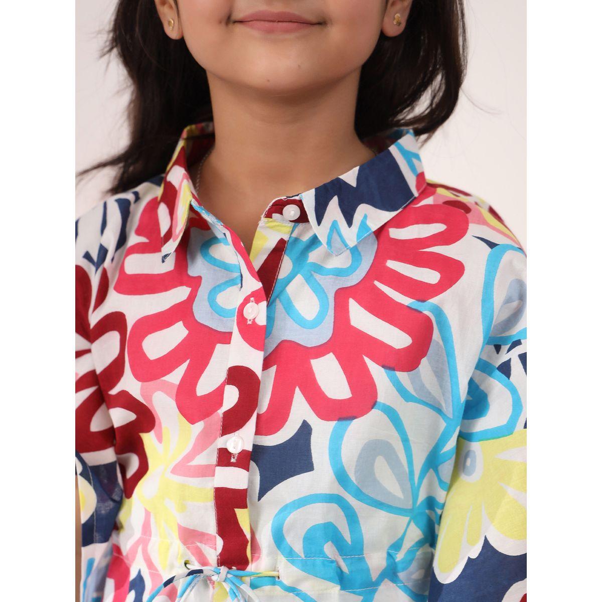طقم من بنطال بيحاما مع بلوزة بطبعة زهور سانسكريتي هومز × ستايلي-girls-clothing-nightwear-image-4