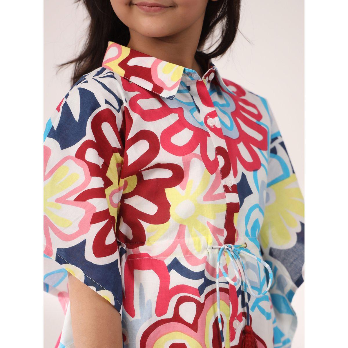 Sanskrutihomes X Styli  Multi Floral Print Drawstring Shirt & Pyjama Set-girls-clothing-nightwear-image-6