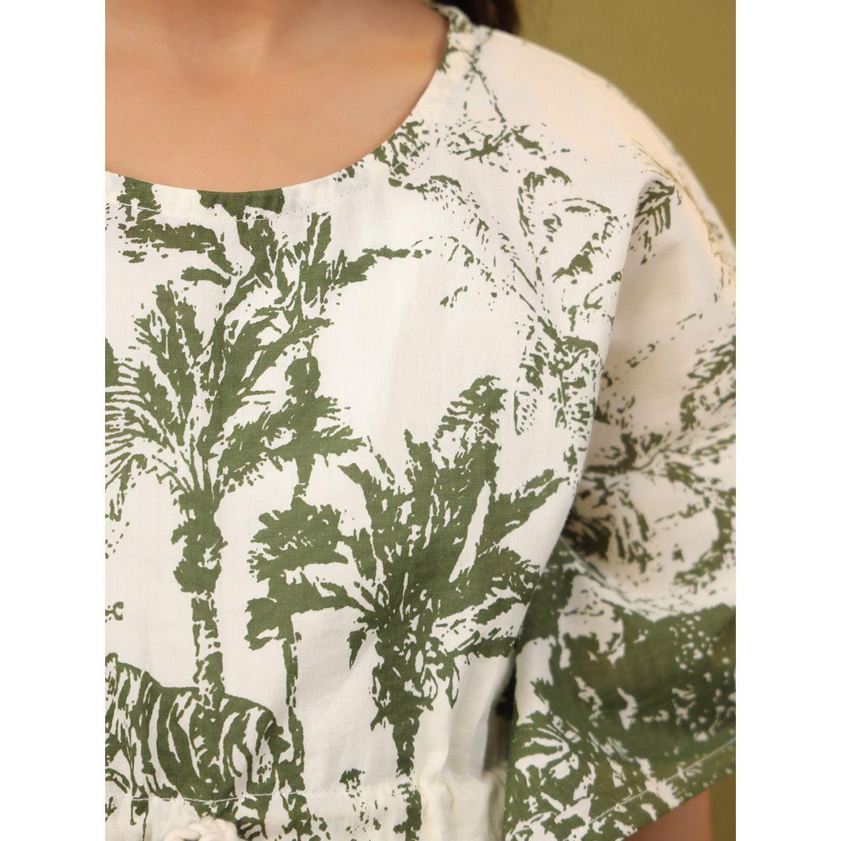 طقم من بنطال بيجاما مع بلوزة بطبعة استوائية سانسكريتي هومز × ستايلي-girls-clothing-nightwear-image-5