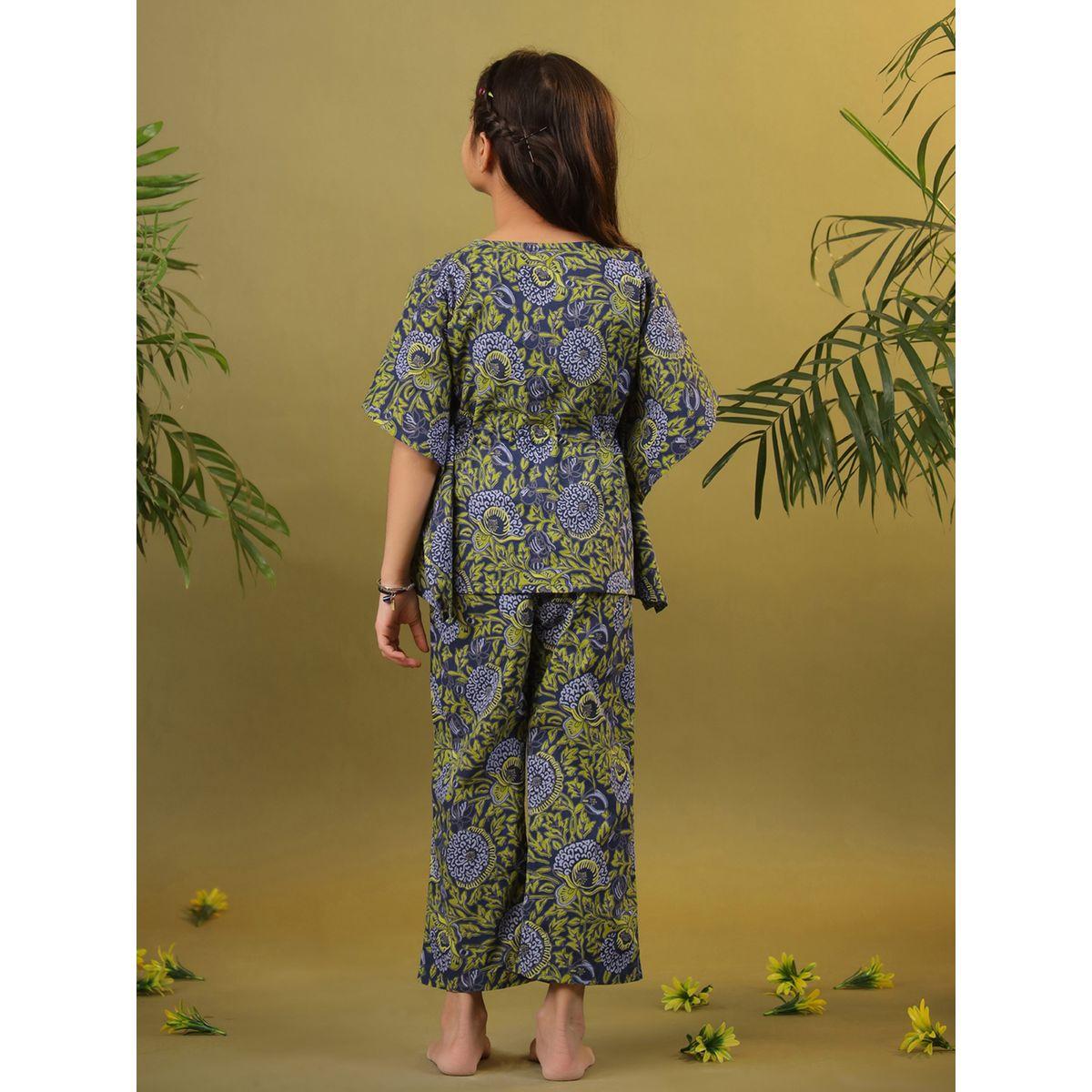 Sanskrutihomes X Styli  All Over Print Drawstring Top & Pyjama Set-girls-clothing-nightwear-image-1