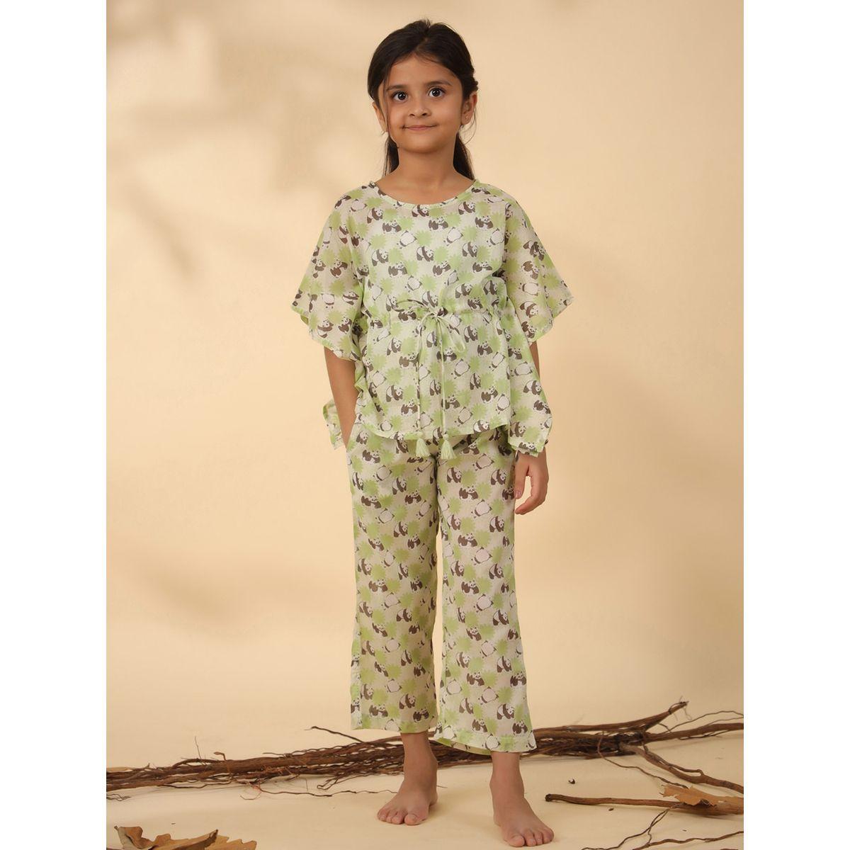 Sanskrutihomes X Styli  Panda Print Drawstring Top & Pyjama Set-girls-clothing-nightwear-image-1