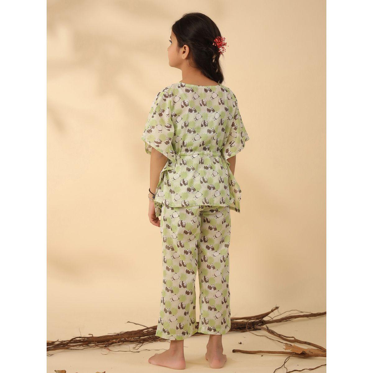 Sanskrutihomes X Styli  Panda Print Drawstring Top & Pyjama Set-girls-clothing-nightwear-image-3