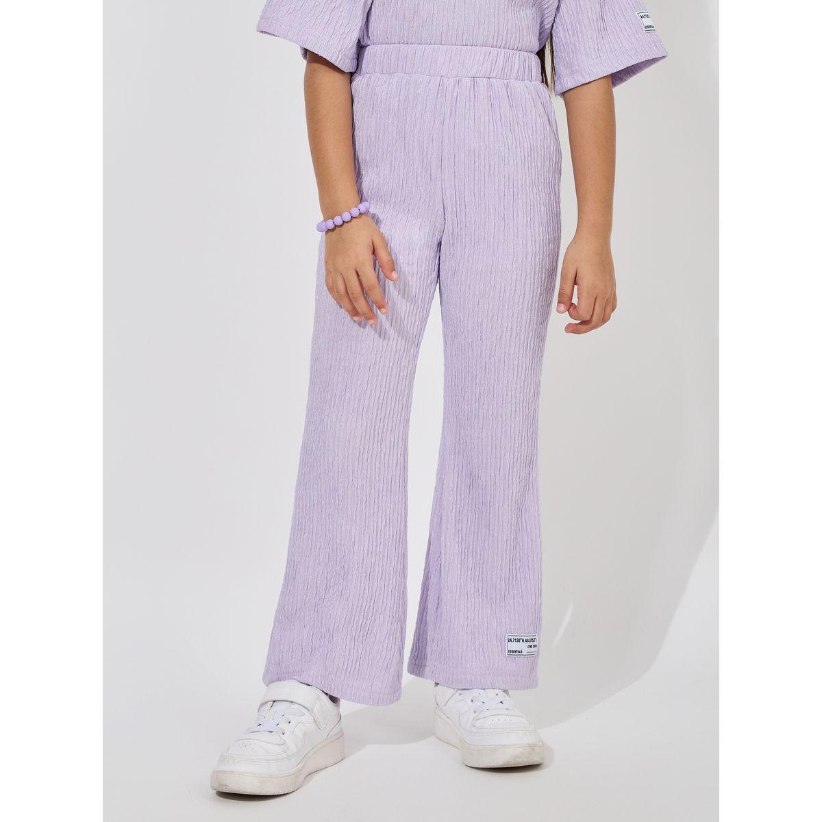 Styli Elevate Drop Shoulder Textured T-Shirt & Flared Pants Set-girls-clothing-setsandcoords-image-5