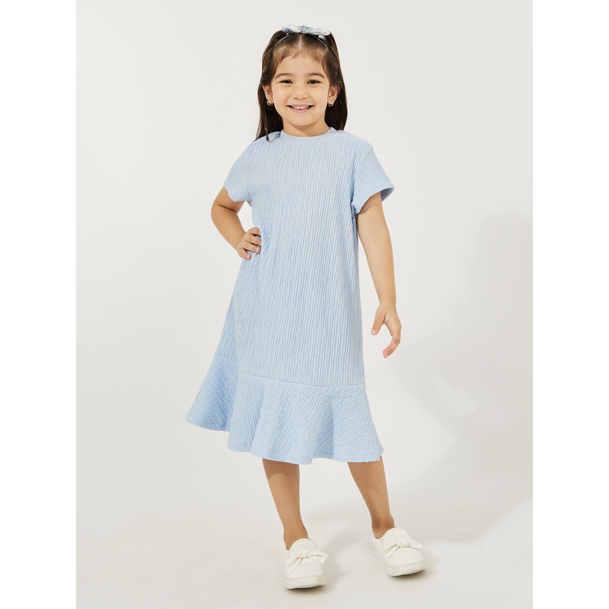 Styli Elevate Frill Hem Textured Shift Dress-girls-clothing-dressesandjumpsuits-image-1