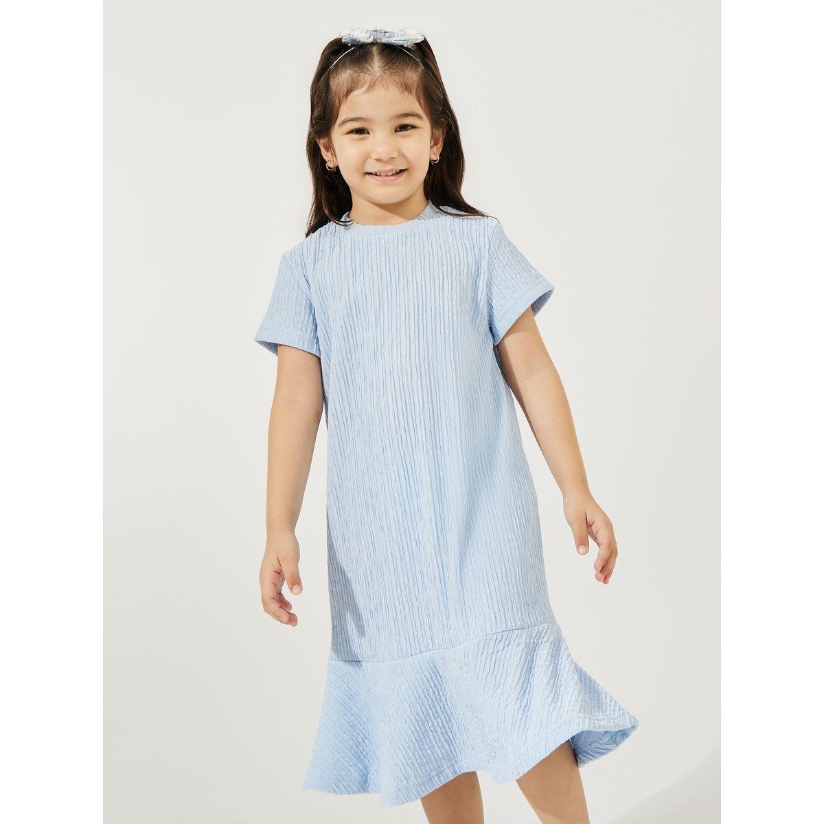 Styli Elevate Frill Hem Textured Shift Dress-girls-clothing-dressesandjumpsuits-image-2