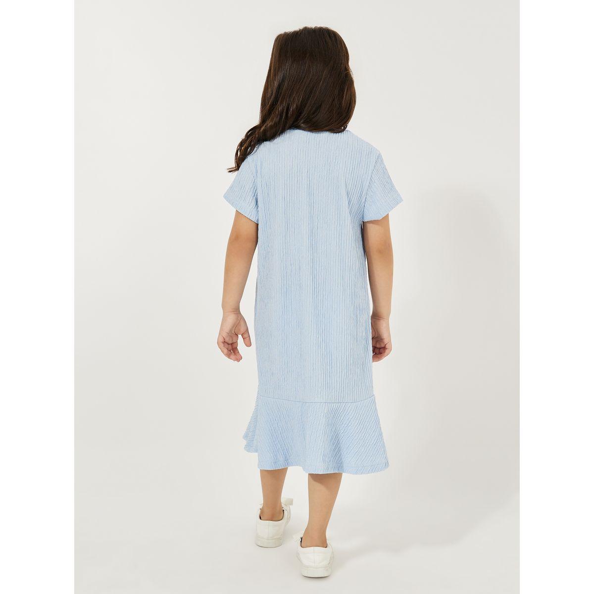 فستان بتفاصيل بارزة الملمس مع حافة كشكش-girls-clothing-dressesandjumpsuits-image-1