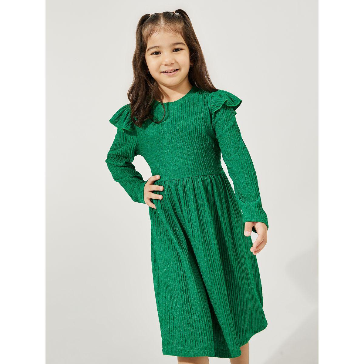 فستان بتفاصيل بارزة الملمس مع كشكش-girls-clothing-dressesandjumpsuits-image-2