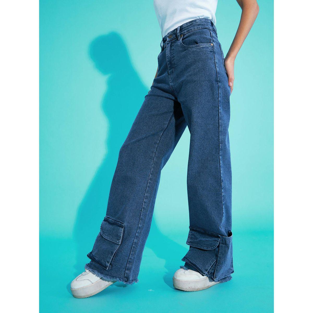 جينز سادة بارجل مستقيمة وتفاصيل مشطوفة نوه-فوه × ستايلي-girls-clothing-bottoms-jeansandjeggings-image-1