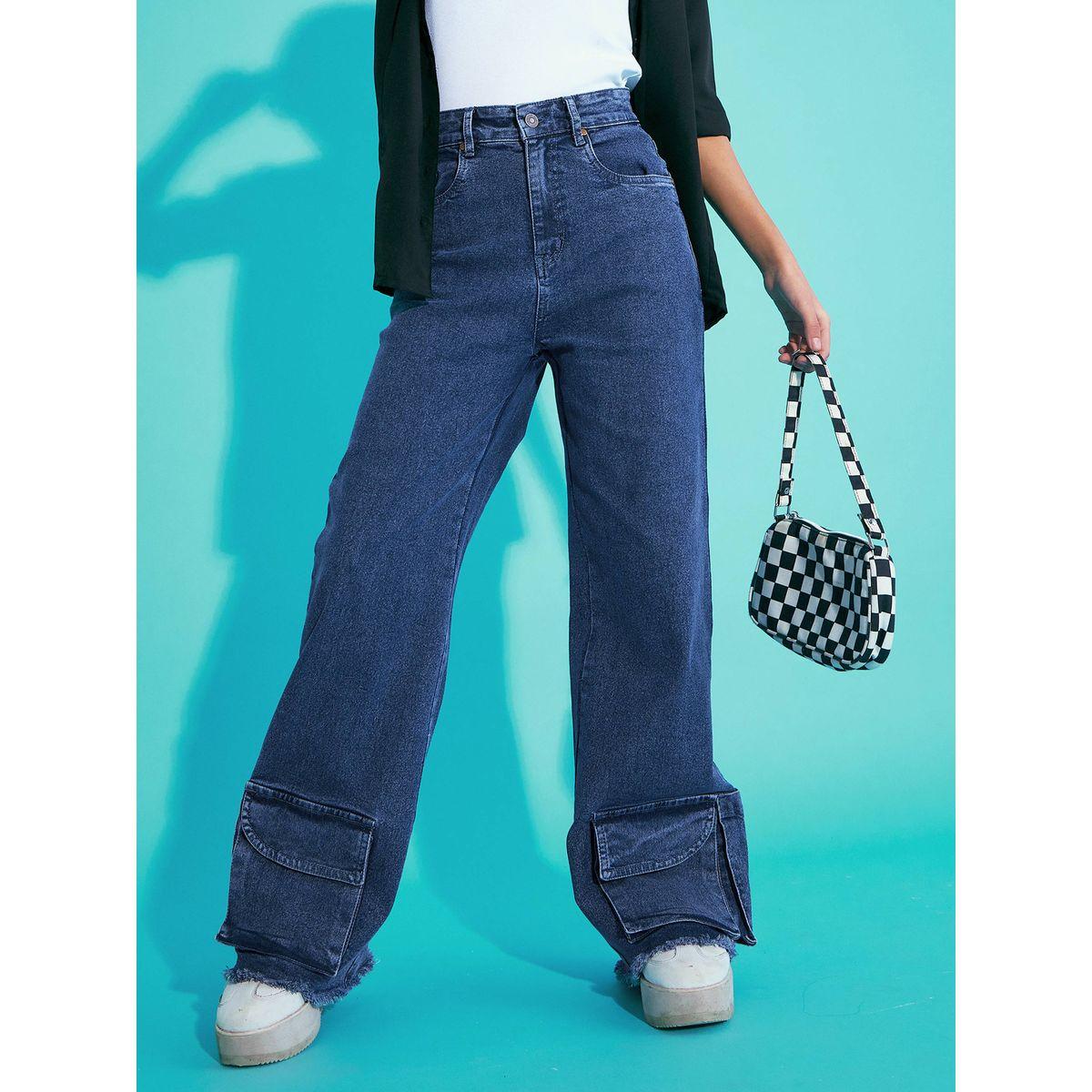 Noh-Voh X Styli  Solid Acid Wash Hem Pocket Straight Jeans-girls-clothing-bottoms-jeansandjeggings-image-7