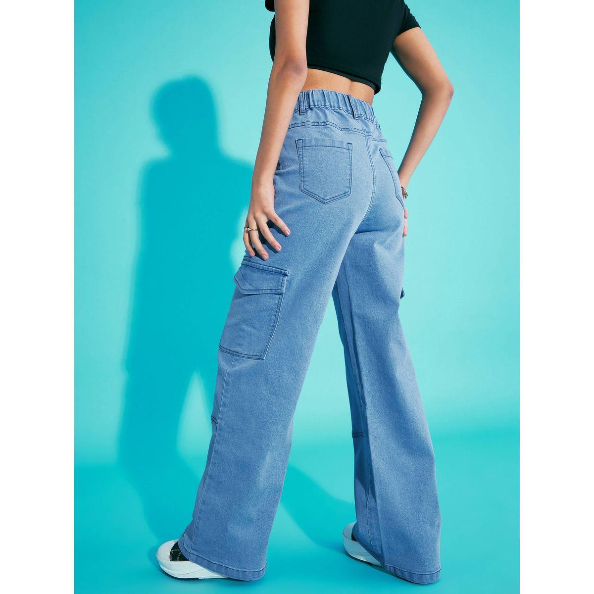 Noh-Voh X Styli  Solid Acid Wash Front Seam Cargo Jeans-girls-clothing-bottoms-jeansandjeggings-image-5