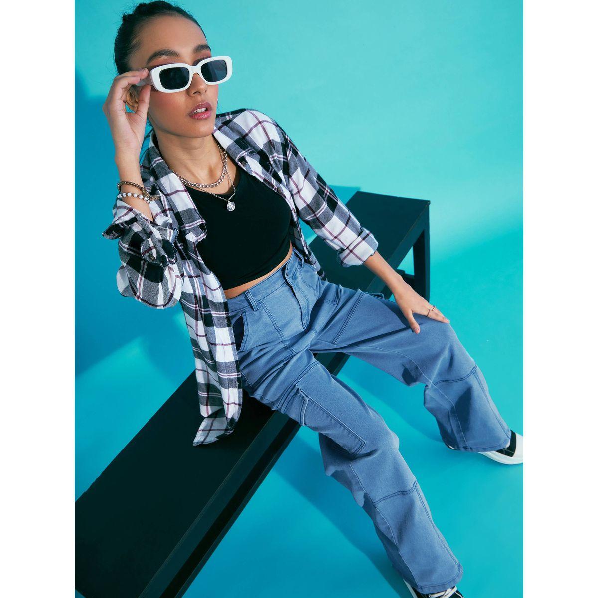 Noh-Voh X Styli  Solid Acid Wash Front Seam Cargo Jeans-girls-clothing-bottoms-jeansandjeggings-image-6