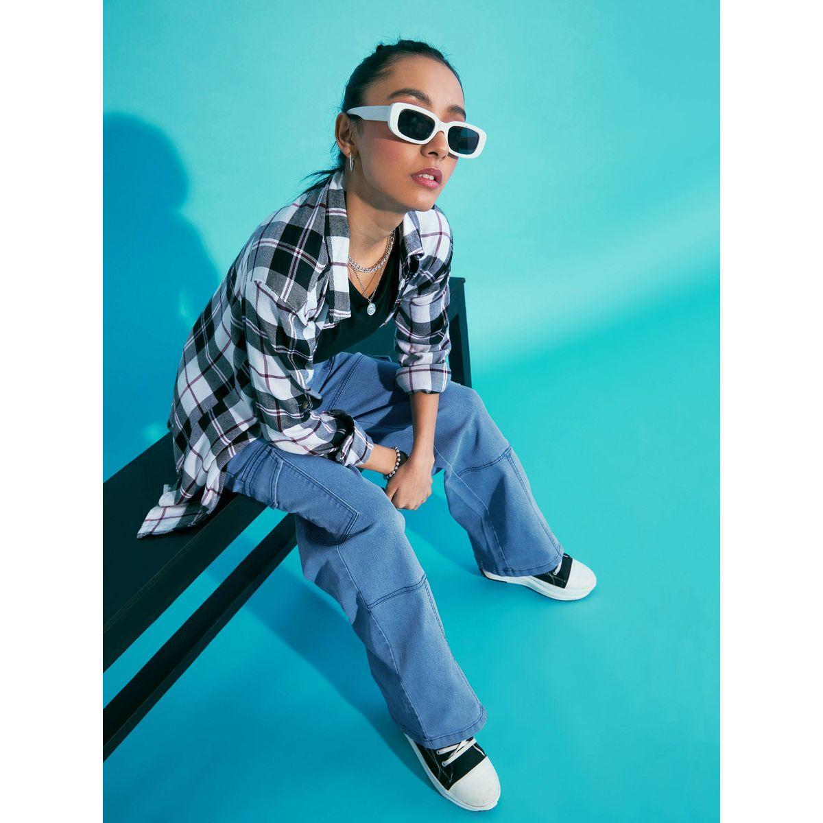 Noh-Voh X Styli  Solid Acid Wash Front Seam Cargo Jeans-girls-clothing-bottoms-jeansandjeggings-image-7