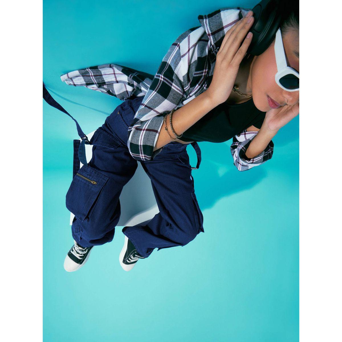 Noh-Voh X Styli  Solid Acid Wash Side Tape Cargo Jeans-girls-clothing-bottoms-jeansandjeggings-image-6