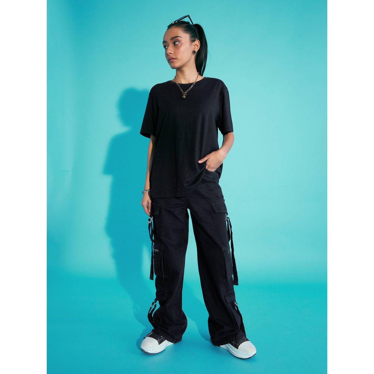 Noh-Voh X Styli  Solid Acid Wash Side Tape Cargo Jeans-girls-clothing-bottoms-jeansandjeggings-image-6