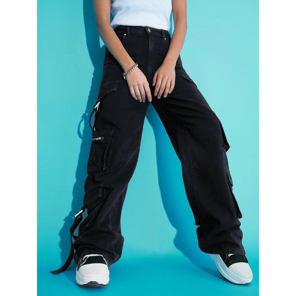 Noh-Voh X Styli  Solid Acid Wash Side Tape Cargo Jeans-girls-clothing-bottoms-jeansandjeggings-image-7
