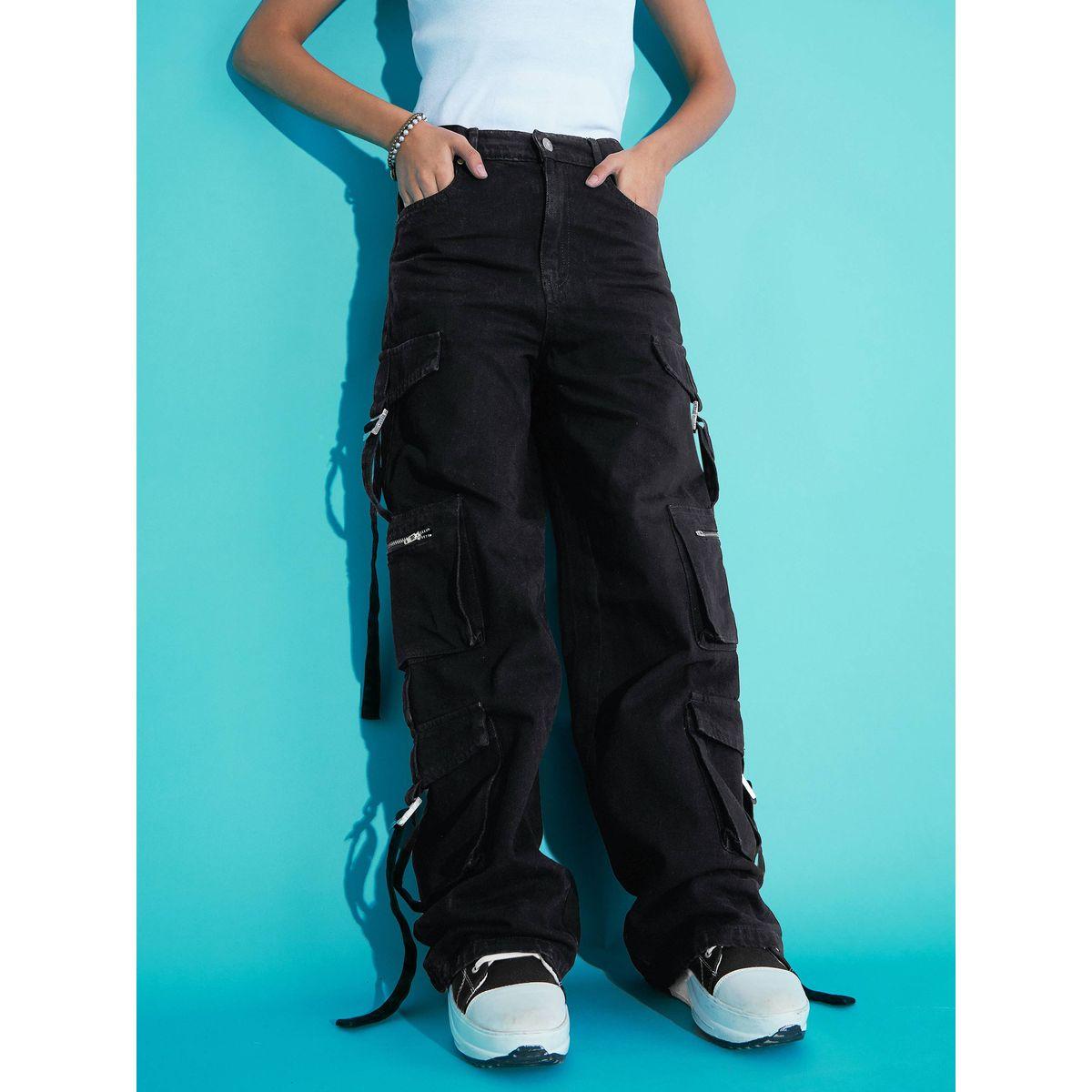 Noh-Voh X Styli  Solid Acid Wash Side Tape Cargo Jeans-girls-clothing-bottoms-jeansandjeggings-image-8