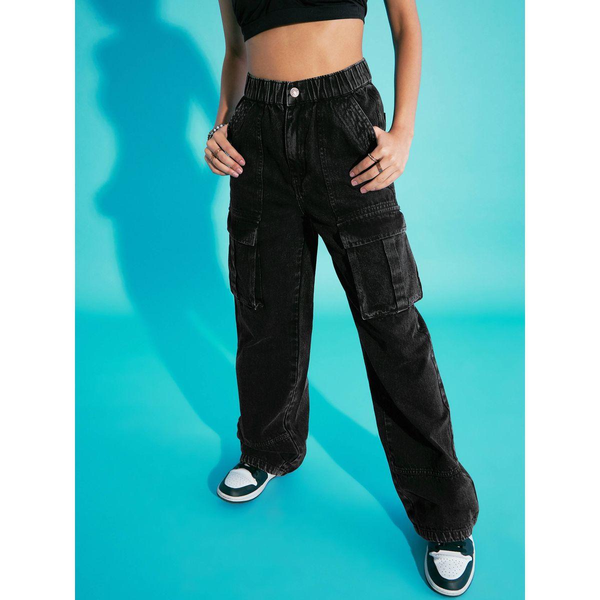 جينز كارجو بتفاصيل مشطوفة وخصر مطاطي نوه-فوه × ستايلي-girls-clothing-bottoms-jeansandjeggings-image-1