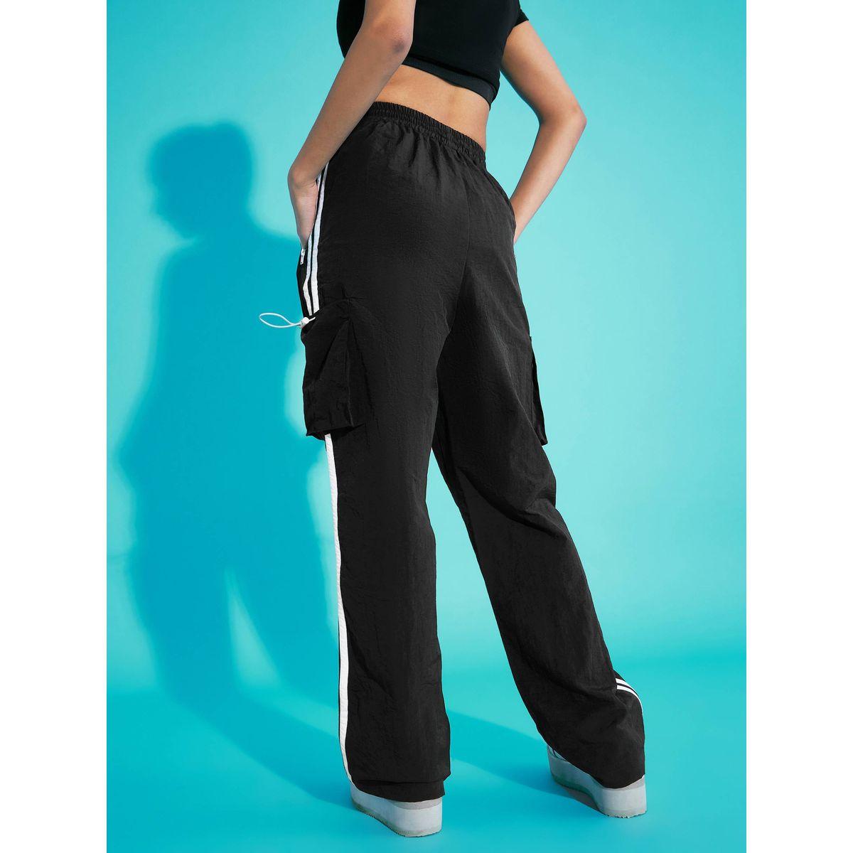 Noh-Voh X Styli  Contrast Side Tape Cargo Parachute Pants-girls-clothing-bottoms-trousers-image-5