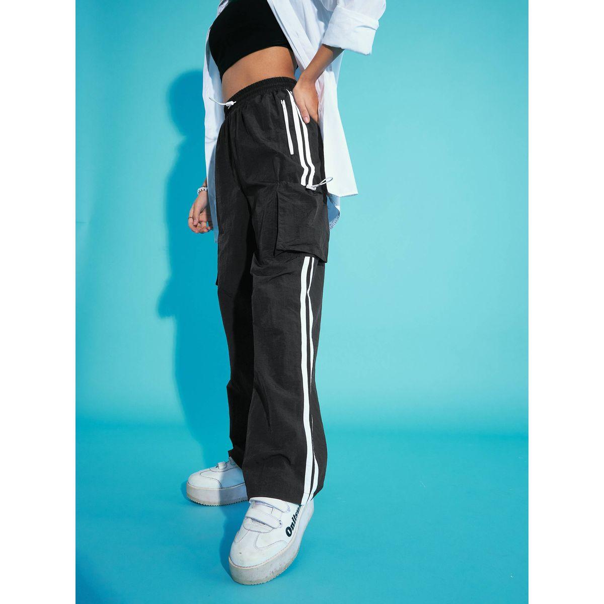 Noh-Voh X Styli  Contrast Side Tape Cargo Parachute Pants-girls-clothing-bottoms-trousers-image-8